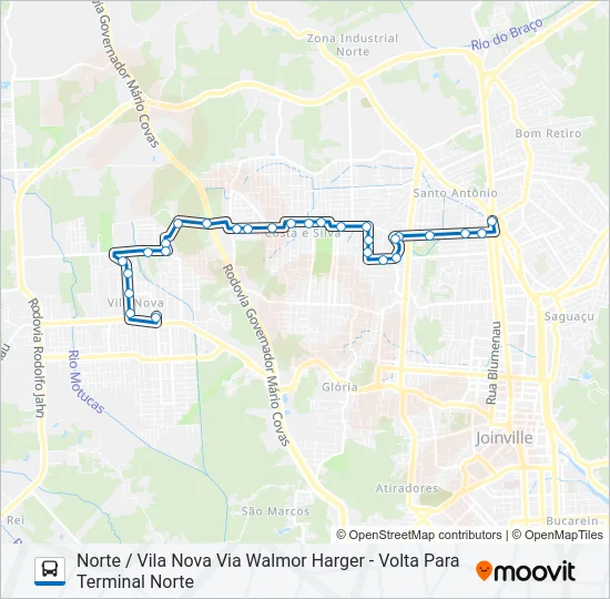 0150 NORTE / VILA NOVA VIA WALMOR HARGER  Line Map