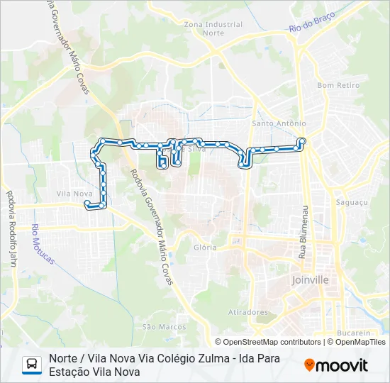 0151 NORTE / VILA NOVA VIA COLÉGIO ZULMA  Line Map