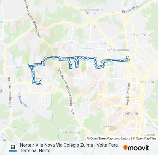 0151 NORTE / VILA NOVA VIA COLÉGIO ZULMA  Line Map