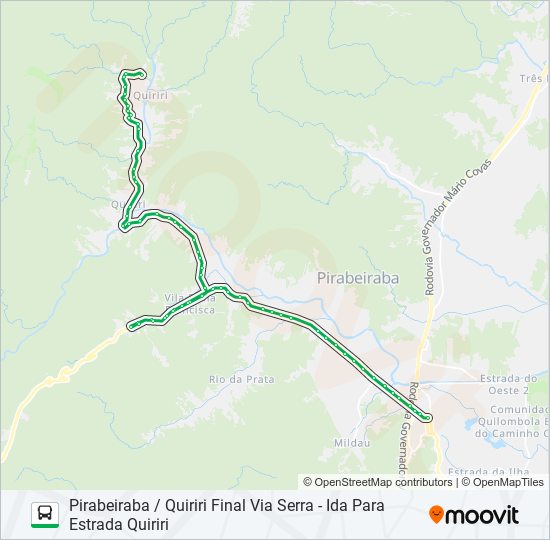 Mapa de 4034 PIRABEIRABA / QUIRIRI FINAL VIA SERRA de autobús