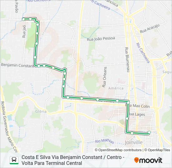 0242 COSTA E SILVA VIA BENJAMIN CONSTANT / CENTRO  Line Map