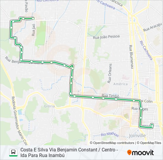 Mapa da linha 0242 COSTA E SILVA VIA BENJAMIN CONSTANT / CENTRO de ônibus