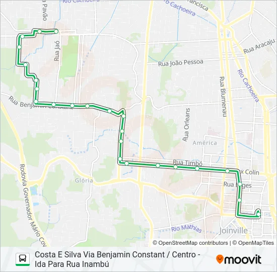 0242 COSTA E SILVA VIA BENJAMIN CONSTANT / CENTRO  Line Map