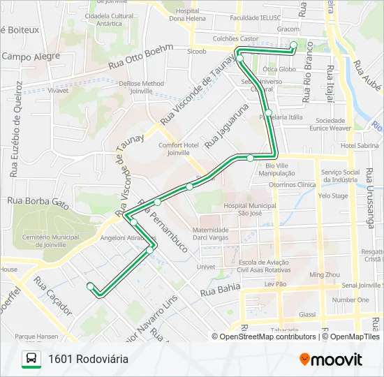 1601 RODOVIÁRIA  Line Map