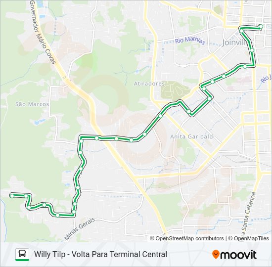 Mapa da linha 1604 WILLY TILP de ônibus