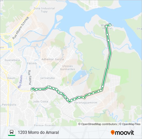 1203 MORRO DO AMARAL bus Line Map