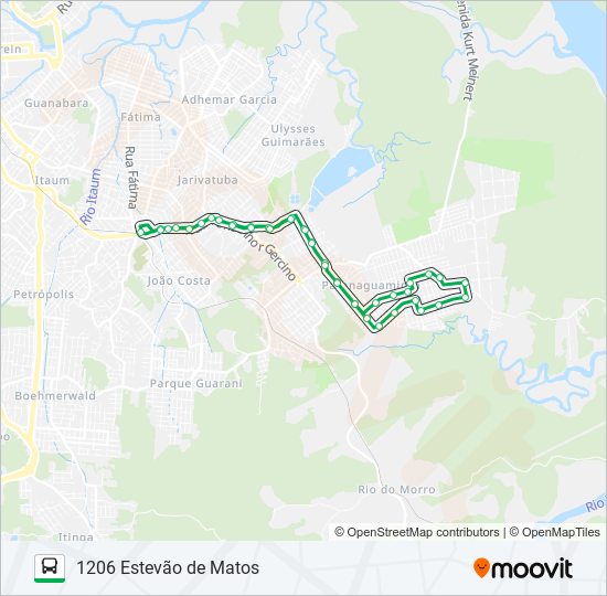 Mapa da linha 1206 ESTEVÃO DE MATOS de ônibus