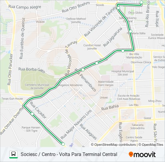 1733 SOCIESC / CENTRO bus Line Map