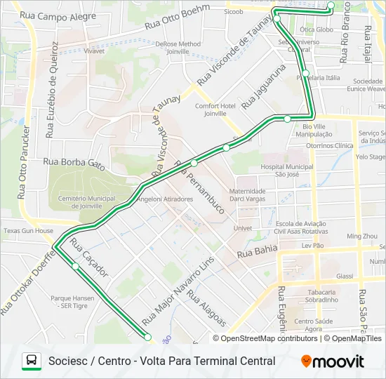 1733 SOCIESC / CENTRO  Line Map