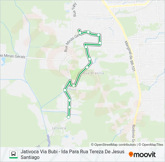 1502 JATIVOCA VIA BUBI  Line Map
