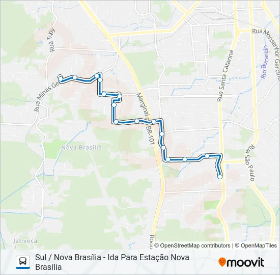 0102 SUL / NOVA BRASÍLIA  Line Map