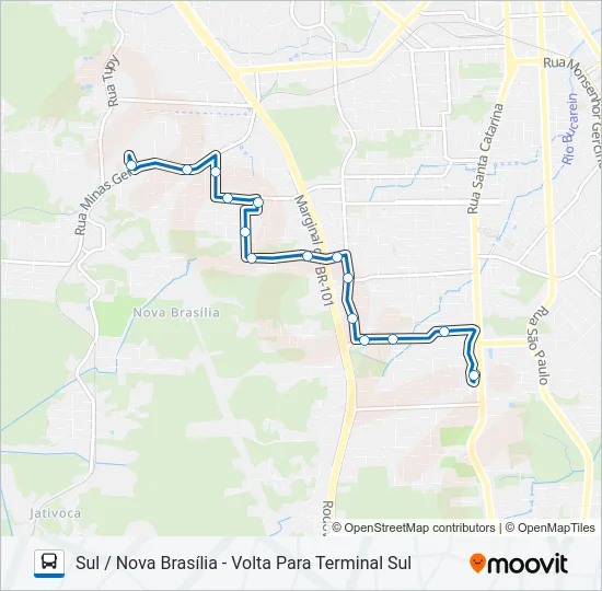 0102 SUL / NOVA BRASÍLIA  Line Map