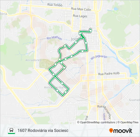 1607 RODOVIÁRIA VIA SOCIESC  Line Map