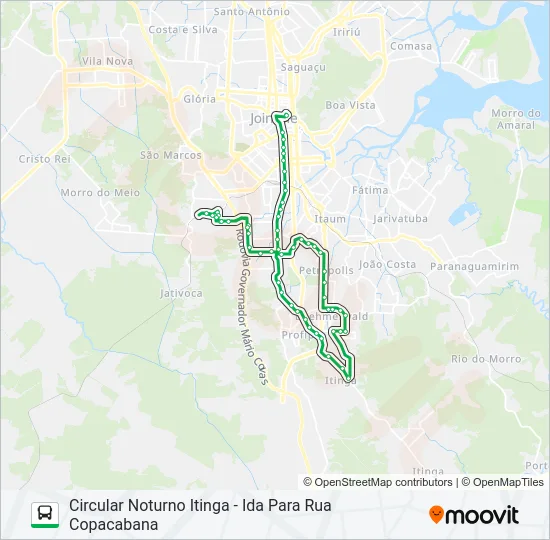 1411 CIRCULAR NOTURNO ITINGA  Line Map