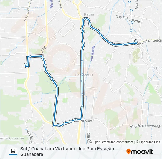 0110 SUL / GUANABARA VIA ITAUM  Line Map