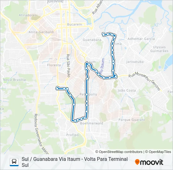 0110 SUL / GUANABARA VIA ITAUM  Line Map