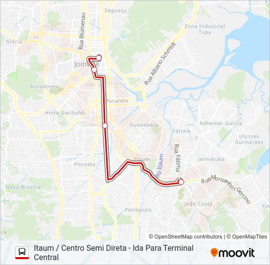 0308 ITAUM / CENTRO SEMI DIRETA  Line Map