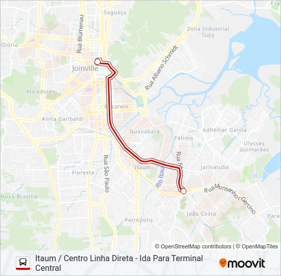 0303 ITAUM / CENTRO LINHA DIRETA  Line Map
