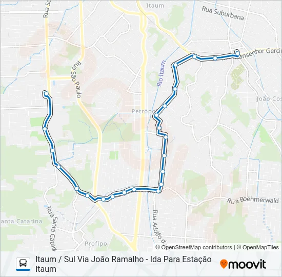 0111 ITAUM / SUL VIA JOÃO RAMALHO  Line Map