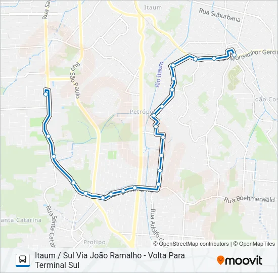 0111 ITAUM / SUL VIA JOÃO RAMALHO  Line Map