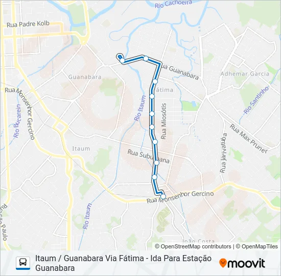 0120 ITAUM / GUANABARA VIA FÁTIMA  Line Map