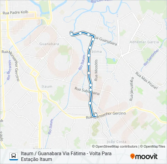 0120 ITAUM / GUANABARA VIA FÁTIMA  Line Map