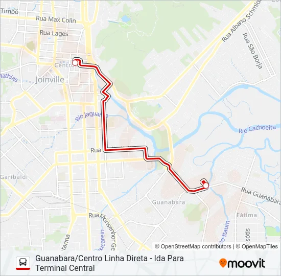 0602 GUANABARA/CENTRO LINHA DIRETA  Line Map
