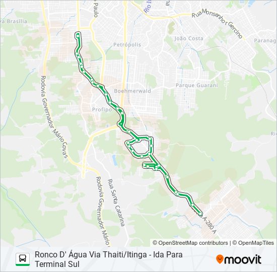 7022 RONCO D' ÁGUA VIA THAITI/ITINGA bus Line Map