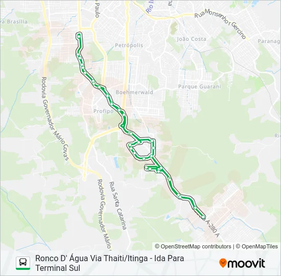 7022 RONCO D' ÁGUA VIA THAITI/ITINGA  Line Map