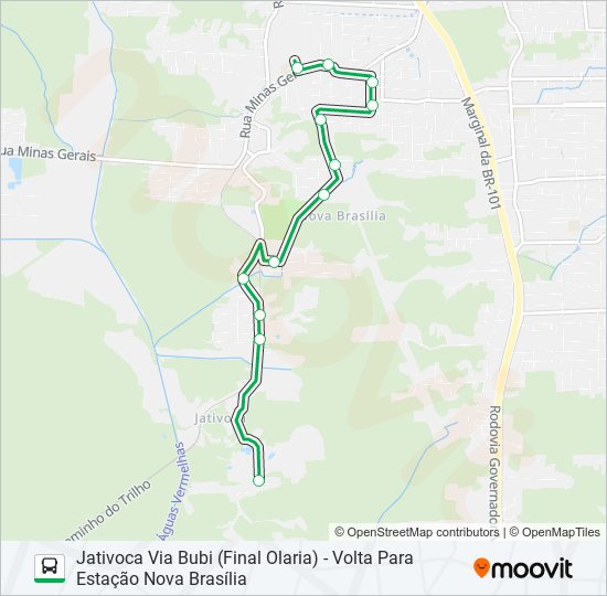 1509 JATIVOCA VIA BUBI (FINAL OLARIA) bus Line Map