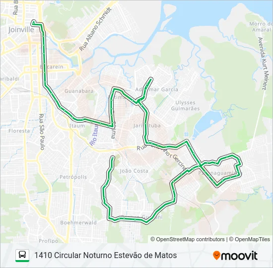 1410 CIRCULAR NOTURNO ESTEVÃO DE MATOS  Line Map