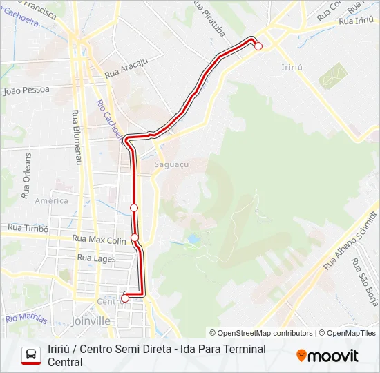 0801 IRIRIÚ / CENTRO SEMI DIRETA  Line Map