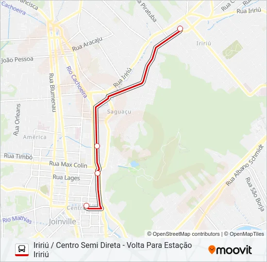 0801 IRIRIÚ / CENTRO SEMI DIRETA  Line Map