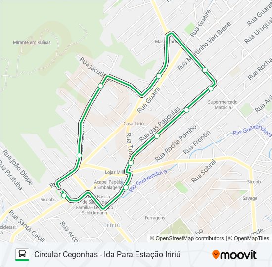 Mapa da linha 0228 CIRCULAR CEGONHAS de ônibus