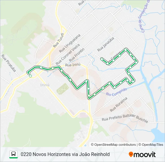 0220 NOVOS HORIZONTES VIA JOÃO REINHOLD  Line Map