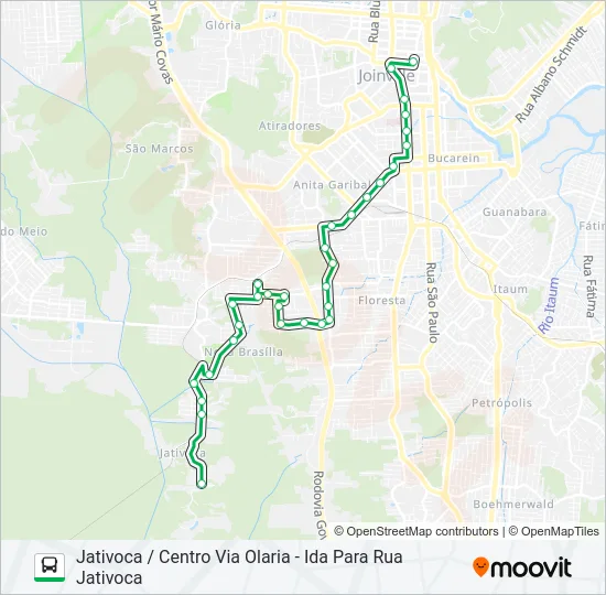 1514 JATIVOCA / CENTRO VIA OLARIA  Line Map