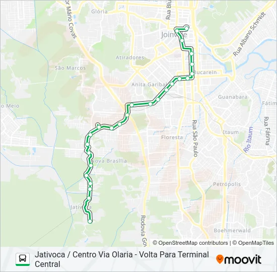 1514 JATIVOCA / CENTRO VIA OLARIA  Line Map