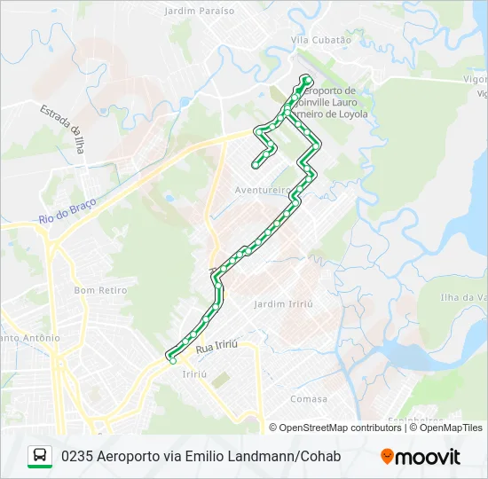 0235 AEROPORTO VIA EMILIO LANDMANN/COHAB  Line Map