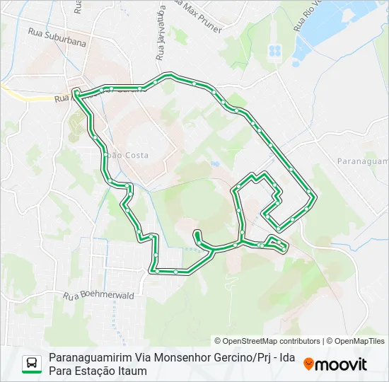 1231 PARANAGUAMIRIM VIA MONSENHOR GERCINO/PRJ  Line Map