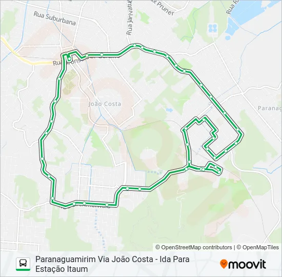 1234 PARANAGUAMIRIM VIA JOÃO COSTA  Line Map