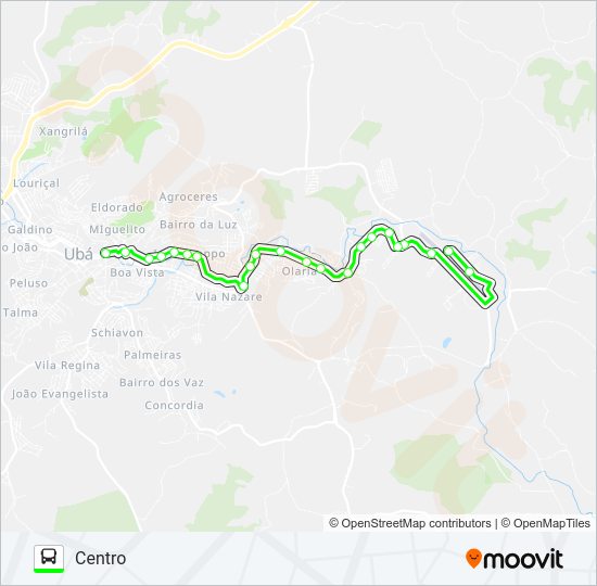 Mapa da linha -02 AEROPORTO | CENTRO de ônibus