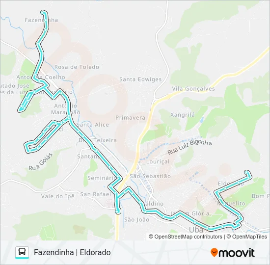 LINHA-10 FAZENDINHA | ELDORADO Bus Line Map