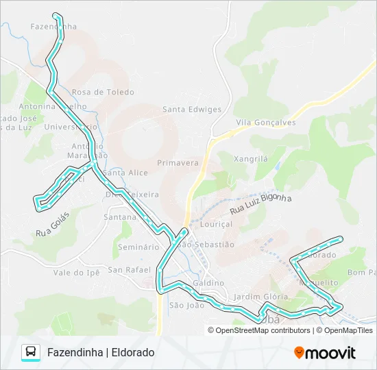LINHA-10 FAZENDINHA | ELDORADO Bus Line Map