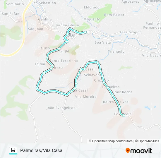 LINHA-03 PALMEIRAS/VILA CASAL | CENTRO Bus Line Map