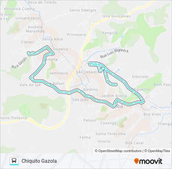 Mapa da linha -05 SÃO DOMINGOS | CHIQUITO GAZOLA de ônibus