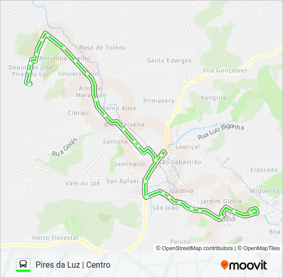LINHA-01 PIRES DA LUZ | CENTRO Bus Line Map