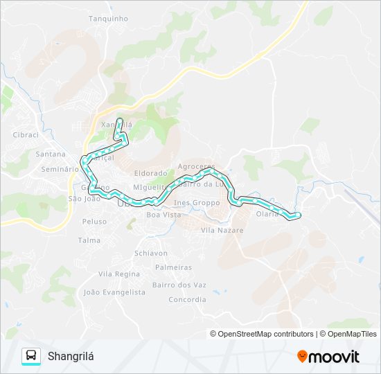 Mapa da linha -08 SHANGRILÁ | MANGUEIRA RURAL de ônibus