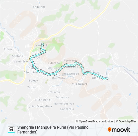 Mapa da linha -09 SHANGRILÁ | MANGUEIRA RURAL (VIA PAULINO FERNANDES) de ônibus
