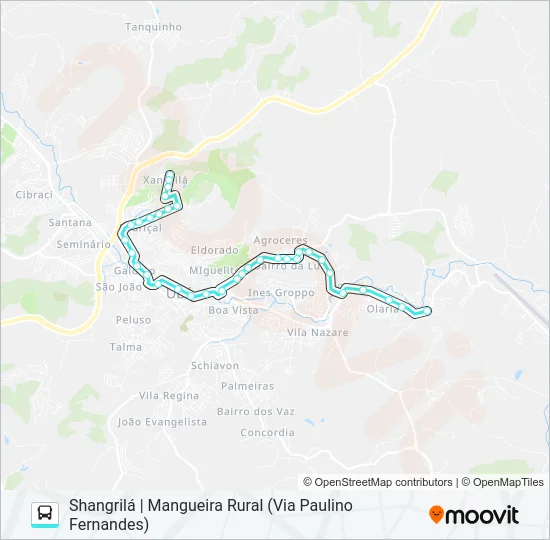 LINHA-09 SHANGRILÁ | MANGUEIRA RURAL (VIA PAULINO FERNANDES) Bus Line Map