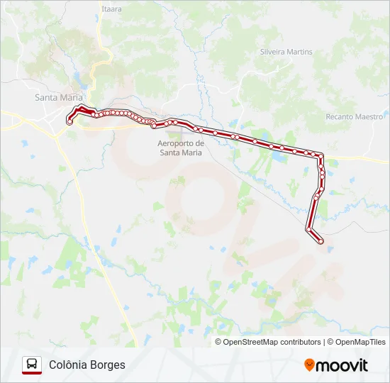 2753 COLÔNIA BORGES / SANTA MARIA Bus Line Map